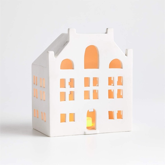 Crate&Barrel White Ceramic Wide Canal House - Picture 1 of 3